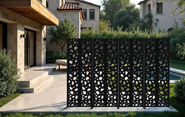 CASANOOV - Casanoov Panneau décoratif SUNNY noir H.160  cm motifs sur les côtés - large