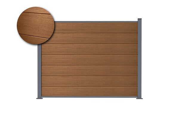 CASANOOV - Casanoov Clôture composite Stockhorn 10 m H.150   cm sur plaque finition teck - large