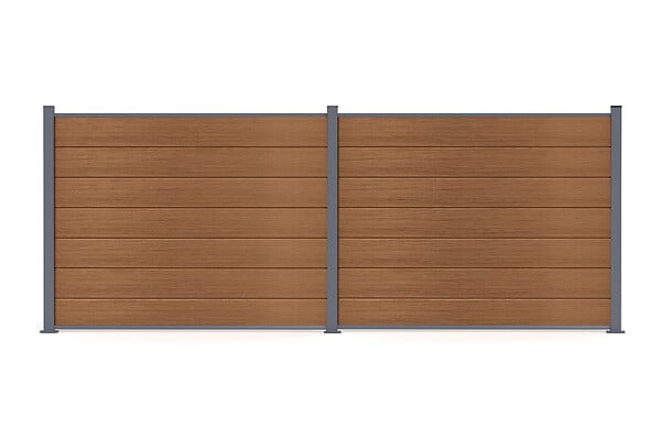 CASANOOV - Casanoov Clôture composite Stockhorn 10 m H.150   cm sur plaque finition teck - large