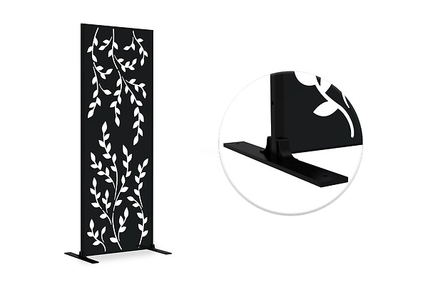 CASANOOV - Casanoov Lot de 3 panneaux décoratifs FOLYA noir H.160  cm motif intégral - large