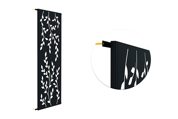 CASANOOV - Casanoov Lot de 3 panneaux décoratifs FOLYA noir H.160  cm motif intégral - large