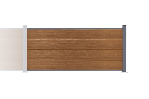 CASANOOV - Casanoov Clôture composite Stockhorn 4 m H.90   cm sur plaque finition teck - large