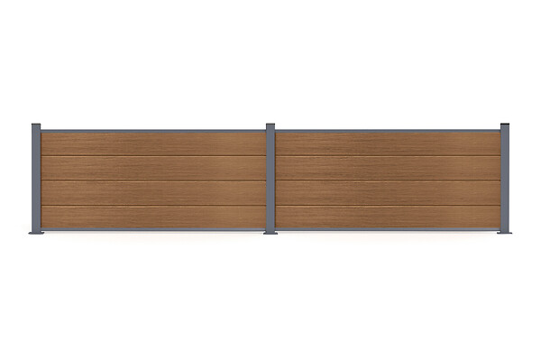 CASANOOV - Casanoov Clôture composite Stockhorn 4 m H.90   cm sur plaque finition teck - large