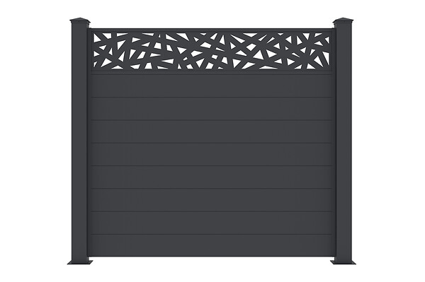 CASANOOV - Casanoov Lot de 2 clôtures Aluminium Semi-Ajourées 1,9m Ruivo H.170  cm gris - large
