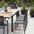 OVIALA - Salon de jardin 10 places, 8 chaises et 2 fauteuils en aluminium - Nimes - vignette