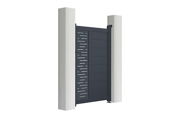 CASANOOV - Casanoov Portillon 1m ARLBERG H.140  cm + 2 Poteaux H.166  cm aluminium gris - large