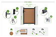 CASANOOV - Casanoov Portillon bois composite 1m ATHOS H.140 cm teck avec cadre aluminium + 2 poteaux EIFEL aluminium 20x20 cm - vignette
