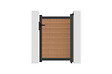 CASANOOV - Casanoov Portillon bois composite 1m ATHOS H.140 cm teck avec cadre aluminium + 2 poteaux EIFEL aluminium 20x20 cm - vignette
