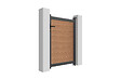 CASANOOV - Casanoov Portillon bois composite 1m ATHOS H.140 cm teck avec cadre aluminium + 2 poteaux EIFEL aluminium 20x20 cm - vignette
