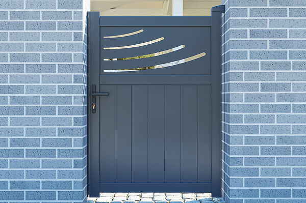 CASANOOV - Casanoov Portillon 1m HALTI H.140  cm + 2 Poteaux H.166  cm aluminium gris - large