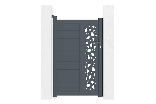 CASANOOV - Casanoov Portillon 1m SUNNY H.160  cm + 2 Poteaux H.190  cm aluminium gris - large
