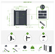 CASANOOV - Casanoov Portillon ajustable en largeur 1m GIONA H.120  cm alu gris - vignette