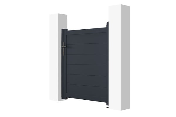 CASANOOV - Casanoov Portillon 1m EIGER H.115  cm + 2 Poteaux H.166  cm aluminium gris - large