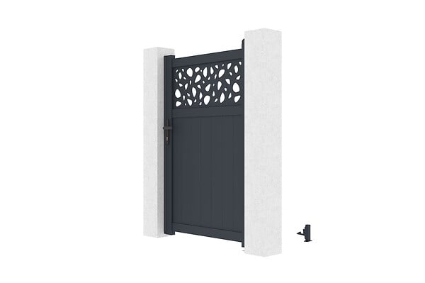 CASANOOV - Casanoov Portillon 1m ajustable en largeur DOLOMITE SUNNY H.160  cm aluminium gris - large