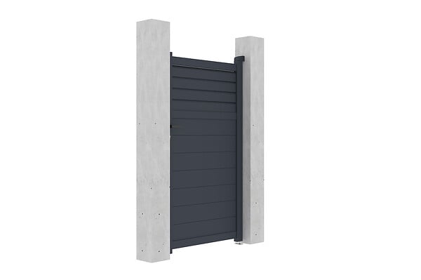 CASANOOV - Casanoov Portillon 1m CARPATIA H.180  cm + 2 Poteaux H.190  cm aluminium gris - large