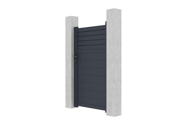 CASANOOV - Casanoov Portillon 1m CARPATIA H.180  cm + 2 Poteaux H.190  cm aluminium gris - large
