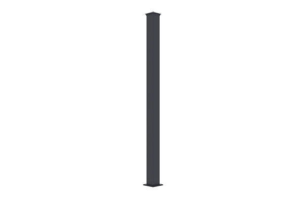 CASANOOV - Casanoov Portillon bois composite 1m ATHOS H.160 cm gris anthracite avec cadre aluminium + 2 poteaux EIFEL aluminium 10x10 cm - large