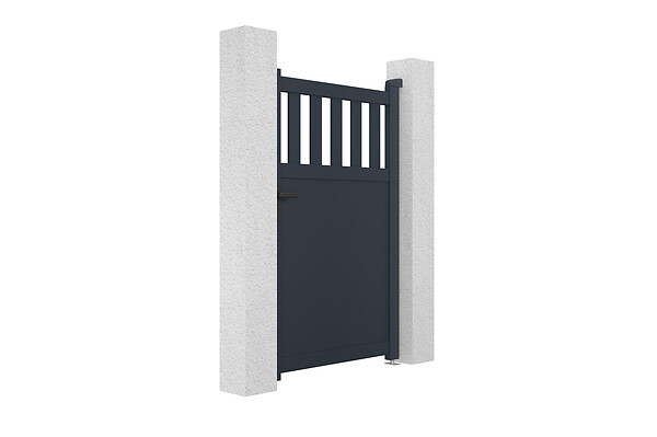 CASANOOV - Casanoov Portillon 1m SANTIS H.160  cm + 2 Poteaux H.190  cm aluminium gris - large