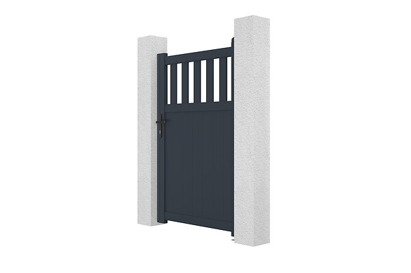 CASANOOV - Casanoov Portillon 1m SANTIS H.160  cm + 2 Poteaux H.190  cm aluminium gris - large