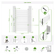CASANOOV - Casanoov Portillon 1m EIGER H.180  cm + 2 Poteaux H.190  cm aluminium blanc - vignette