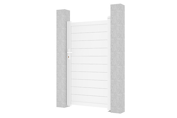 CASANOOV - Casanoov Portillon 1m EIGER H.180  cm + 2 Poteaux H.190  cm aluminium blanc - large