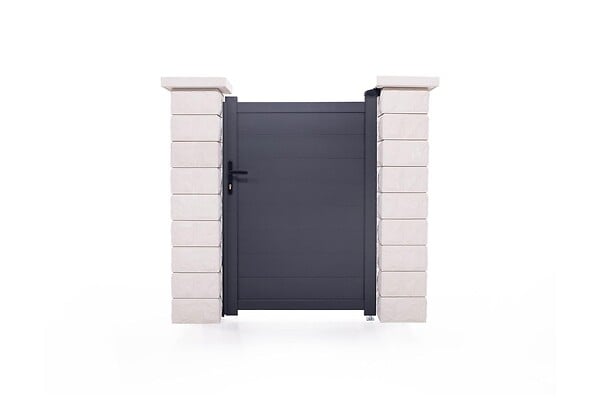 CASANOOV - Casanoov Portillon 1m EIGER H.140  cm + 2 poteaux en aluminium gris ELDA - large