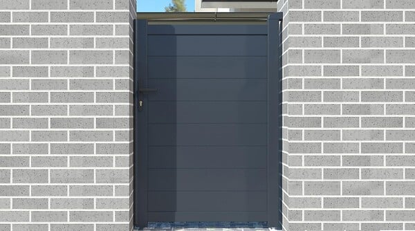 CASANOOV - Casanoov Portillon 1m EIGER H.140  cm + 2 poteaux en aluminium gris ELDA - large