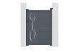 CASANOOV - Casanoov Portillon 1m LIFE H.140 cm aluminium gris + 2 poteaux ELDA aluminium gris 15x15 cm - vignette