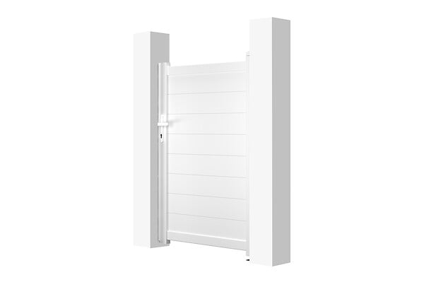CASANOOV - Casanoov Portillon 1m EIGER H.140  cm + 2 Poteaux H.166  cm aluminium blanc - large