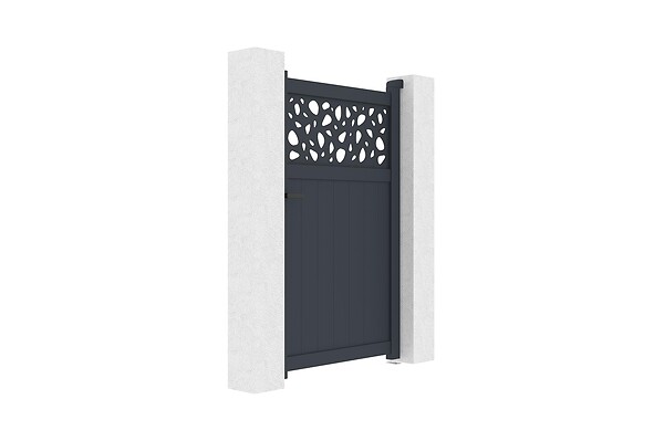 CASANOOV - Casanoov Portillon 1m DOLOMITE SUNNY H.160  cm aluminium gris + Poteau EIFEL 15x15  cm aluminium H.190  cm gris anthracite - large
