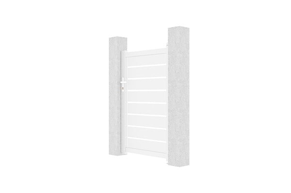 CASANOOV - Casanoov Portillon 1m VOGEL H.160 aluminium blanc + 2 poteaux EIFEL H.190  cm - large