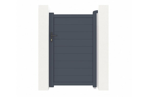 CASANOOV - Casanoov Portillon 1m EIGER H.160  cm + 2 poteaux en aluminium gris ELDA - large