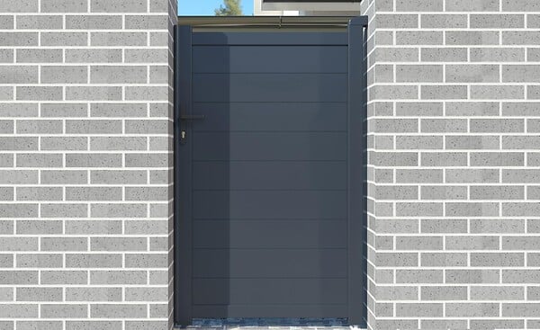 CASANOOV - Casanoov Portillon 1m EIGER H.160  cm + 2 poteaux en aluminium gris ELDA - large