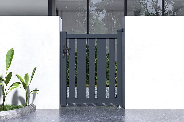 CASANOOV - Casanoov Portillon 1m VEYMONT H.120  cm gris + 2 poteaux EIFEL H.166  cm Gris - large