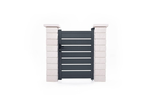 CASANOOV - Casanoov Portillon 1m VOGEL H.140  cm + 2 poteaux en aluminium gris ELDA - large