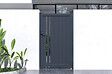 CASANOOV - Casanoov Portillon 1m GIONA H.1,8m + 2 poteaux EIFEL H.190  cm Gris - vignette