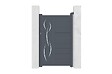 CASANOOV - Casanoov Portillon 1m LIFE H.160 cm aluminium gris + 2 poteaux ELDA aluminium gris 15x15 cm - vignette