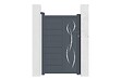 CASANOOV - Casanoov Portillon 1m LIFE H.160 cm aluminium gris + 2 poteaux ELDA aluminium gris 15x15 cm - vignette