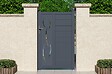 CASANOOV - Casanoov Portillon 1m LIFE H.160 cm aluminium gris + 2 poteaux ELDA aluminium gris 15x15 cm - vignette