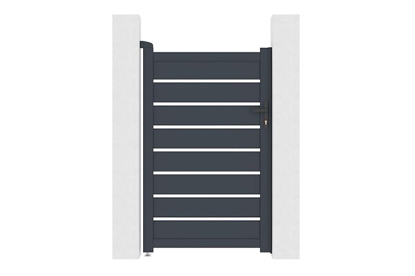 CASANOOV - Casanoov Portillon 1m VOGEL H.160  cm + 2 poteaux en aluminium gris ELDA - large