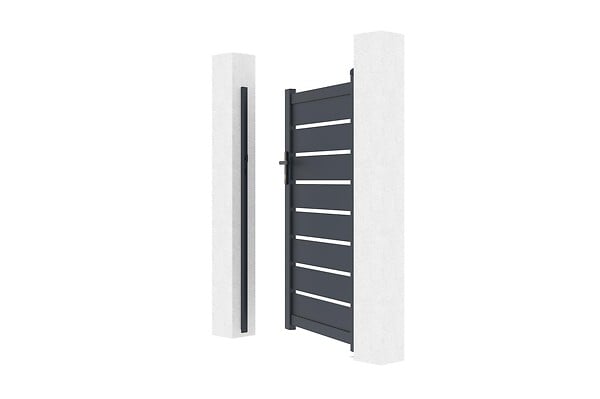 CASANOOV - Casanoov Portillon 1m VOGEL H.160  cm + 2 poteaux en aluminium gris ELDA - large
