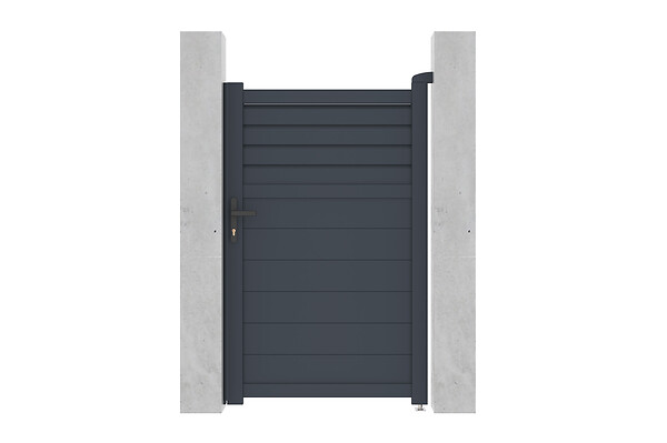 CASANOOV - Casanoov Portillon 1m CARPATIA H.160  cm + 2 Poteaux H.190  cm aluminium gris - large