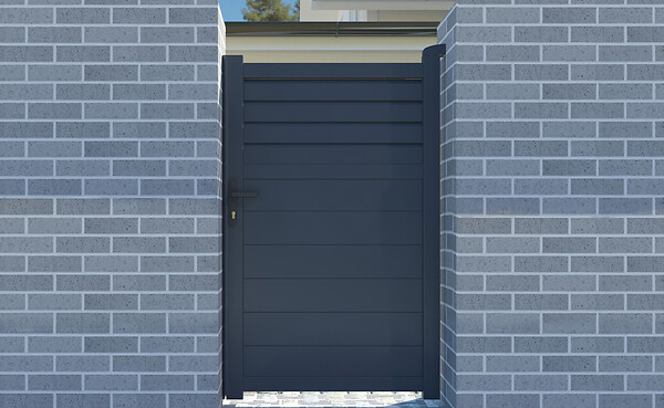 CASANOOV - Casanoov Portillon 1m CARPATIA H.160  cm + 2 Poteaux H.190  cm aluminium gris - large