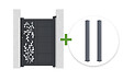 CASANOOV - Casanoov Portillon 1m FOLYA H.140  cm + 2 Poteaux H.166  cm aluminium gris - vignette