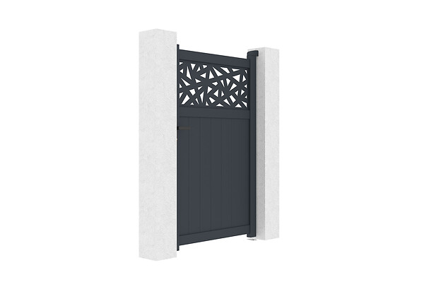 CASANOOV - Casanoov Portillon 1m DOLOMITE RUIVO H.160  cm aluminium gris + Poteau EIFEL 15x15  cm aluminium H.190  cm gris anthracite - large