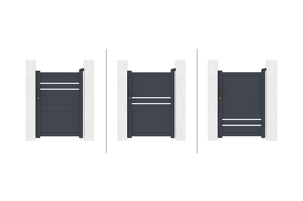 CASANOOV - Casanoov Portillon 1m CIMONE H.1,4 m gris + 2 poteaux EIFEL H.166  cm Gris - large