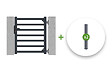 CASANOOV - Casanoov Portillon 1m ANTELAO H.110  cm + 2 Poteaux H.166  cm aluminium gris - vignette