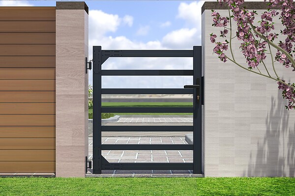 CASANOOV - Casanoov Portillon 1m ANTELAO H.110  cm + 2 Poteaux H.166  cm aluminium gris - large