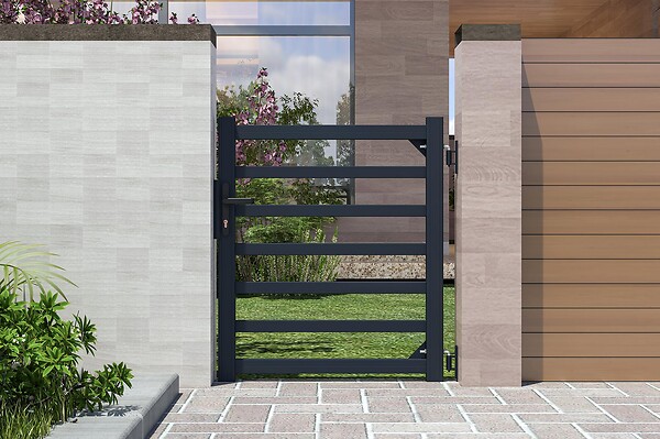 CASANOOV - Casanoov Portillon 1m ANTELAO H.110  cm + 2 Poteaux H.166  cm aluminium gris - large