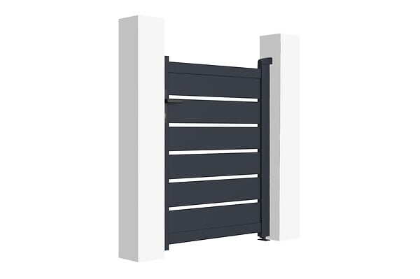 CASANOOV - Casanoov Portillon 1m VOGEL H.120  cm + 2 Poteaux H.166  cm aluminium gris - large